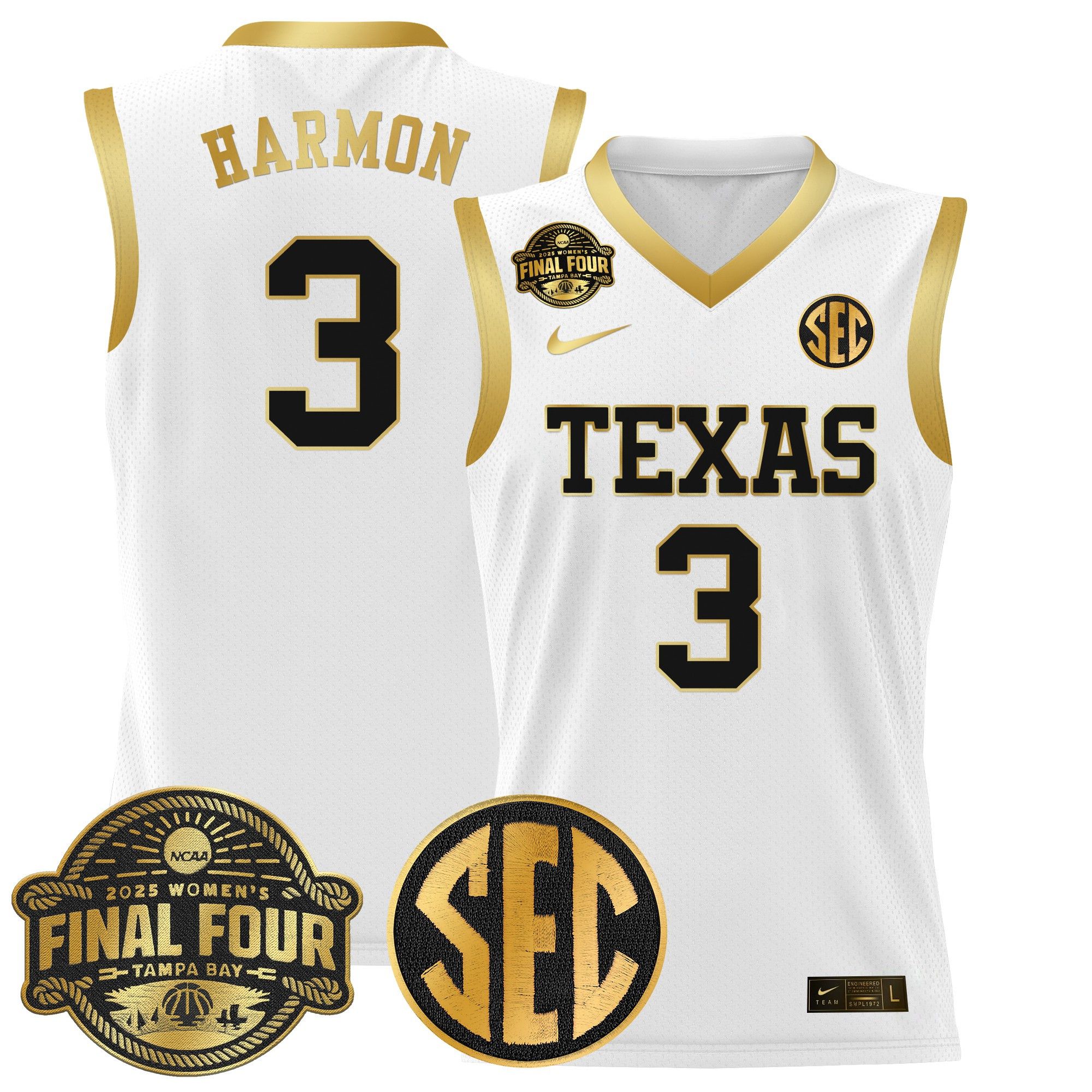 Men Texas Longhorns #3 Harmon White Nike 2025 Final Four Patch Lightweight Basketball NCAA Jerseys->ncaa teams->NCAA Jersey